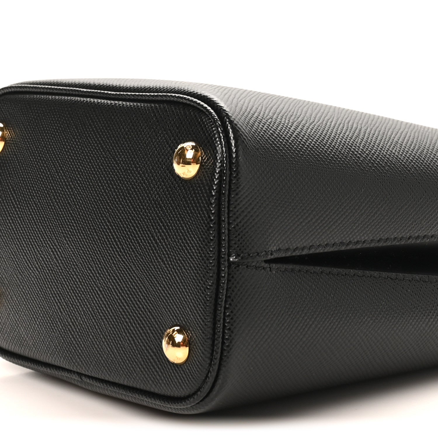 Prada Saffiano Cuir Small Panier Bucket Bag Black Fuoco 1923210