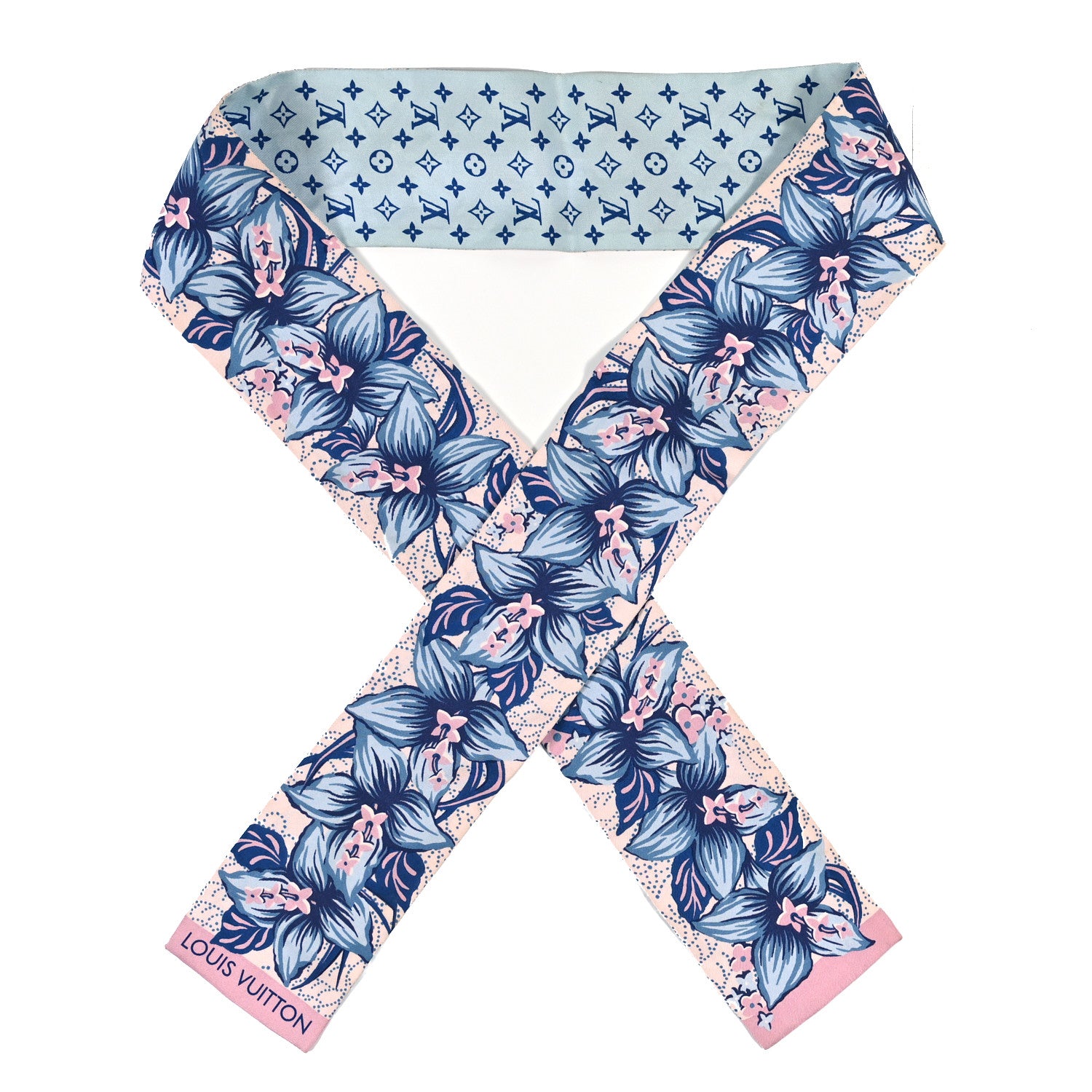 Louis Vuitton Silk Monogram Monokinawa Bandeau Blue Rose 1 of 3