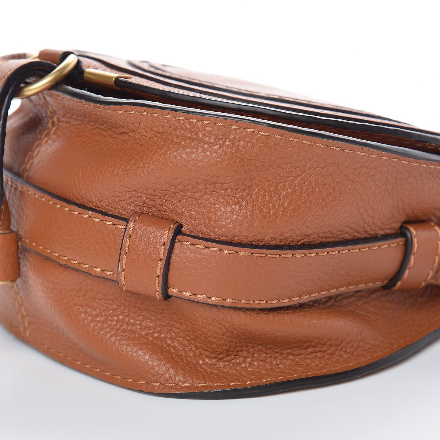 Calfskin Mini Marcie Round Crossbody Bag Tan