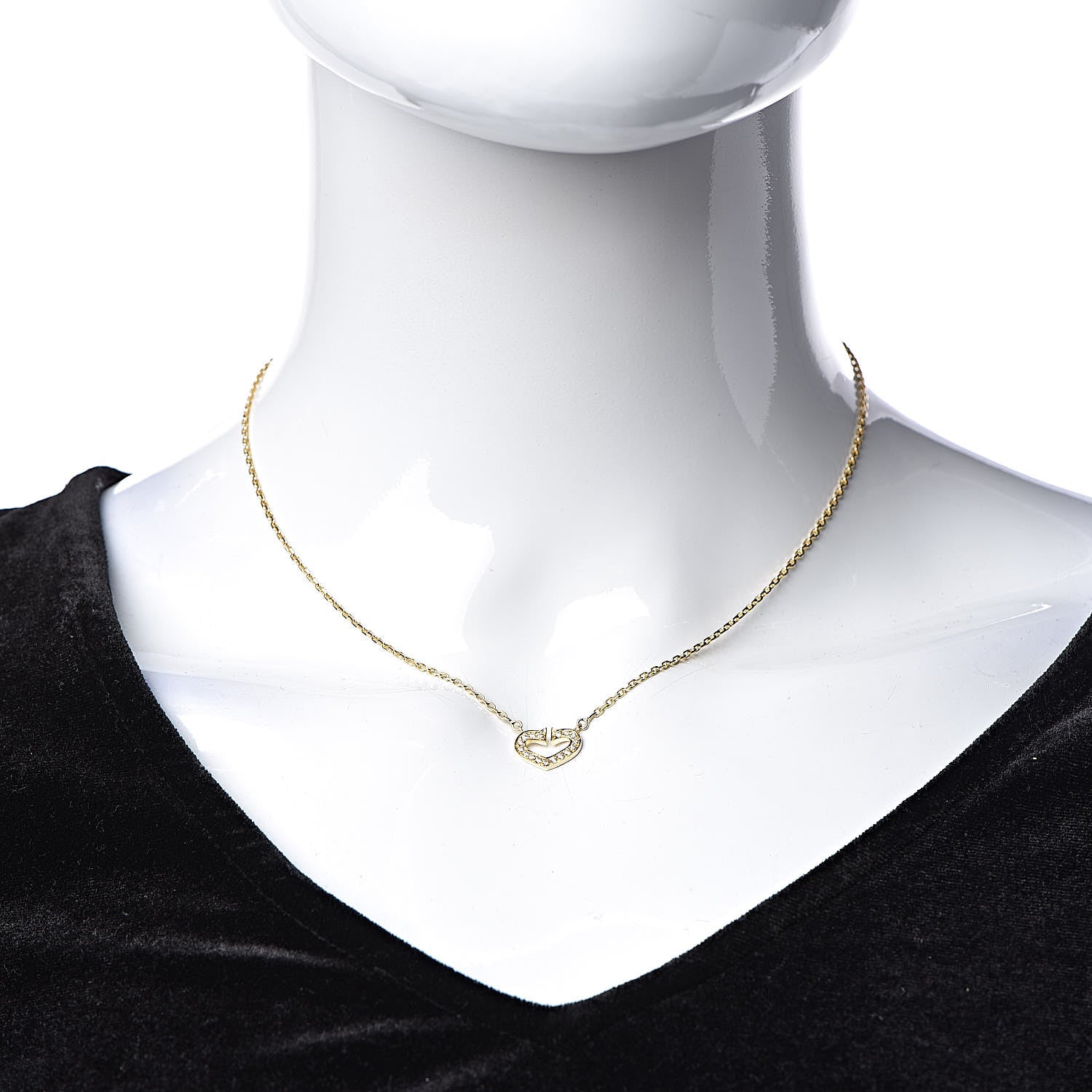 Cartier 18K Yellow Gold Diamond Hearts And Symbols Pendant Necklace 2 of 7