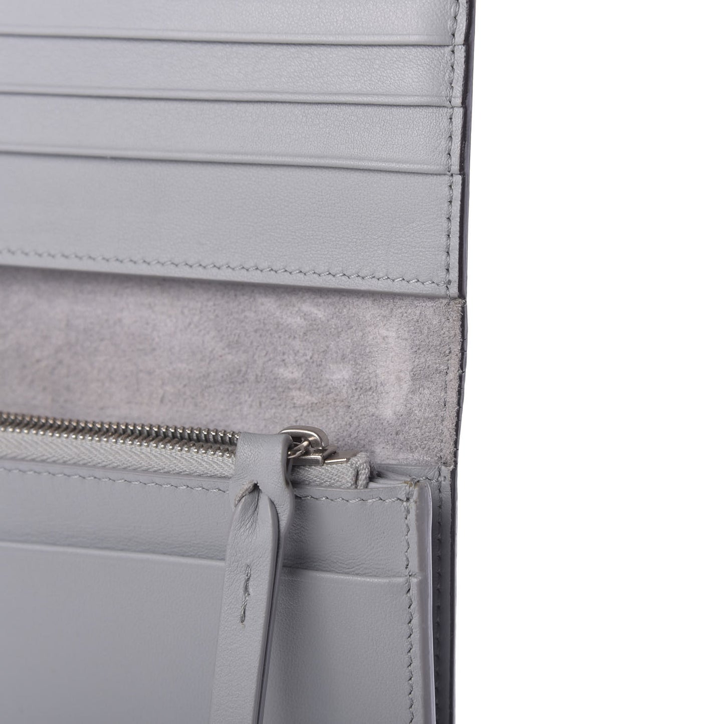 Smooth Calfskin Large Symmetrical Multifunction Wallet Pearl Blue