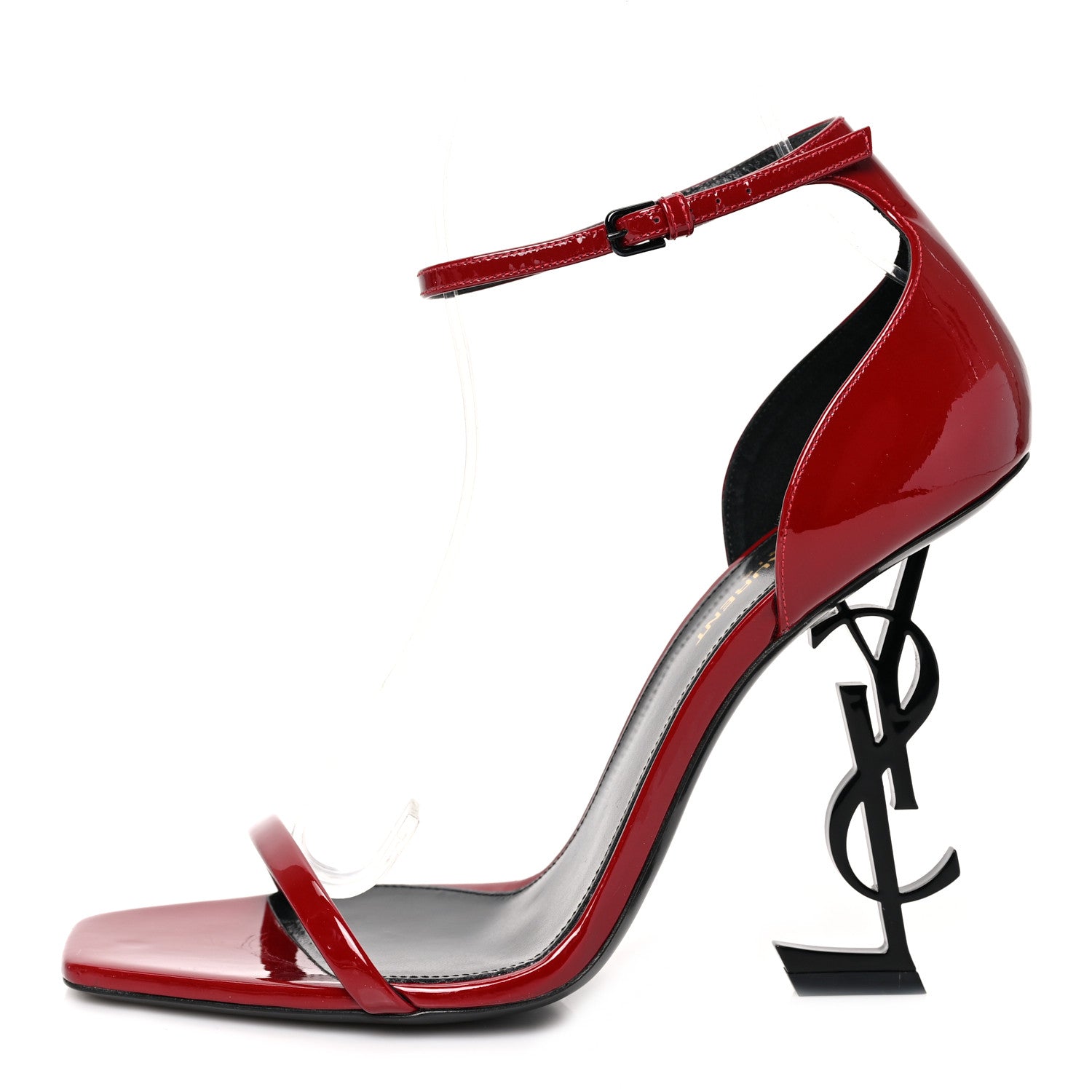 Saint Laurent Patent Opyum 110 Sandals 40 Hot Red 1 of 9