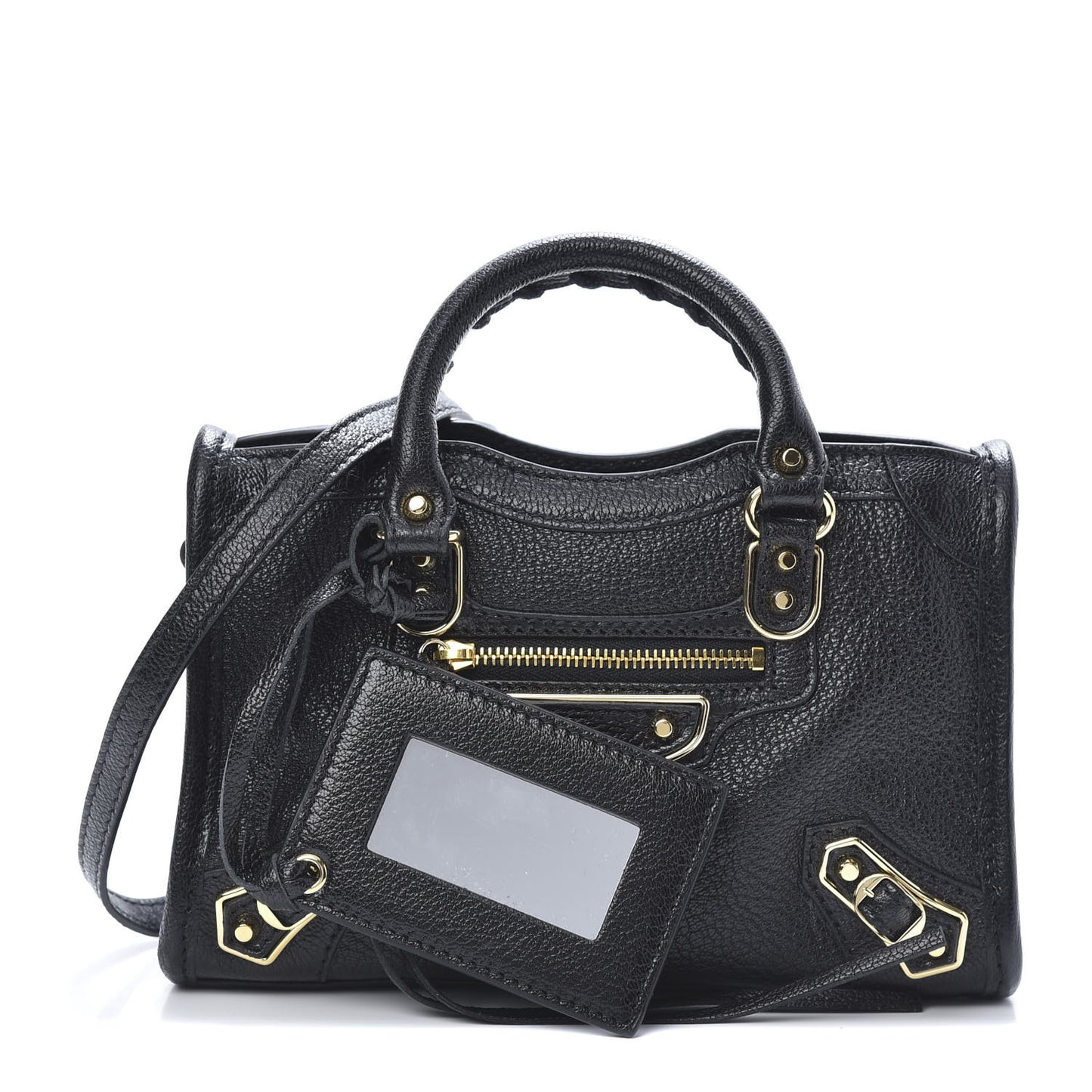 Chevre Gold Metallic Edge Hardware Nano City Black