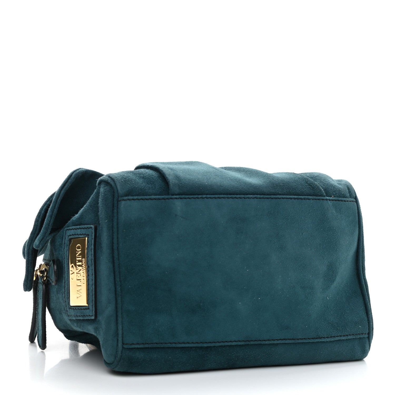 Valentino Garavani Suede Bow Boston Bag Green 3 of 9