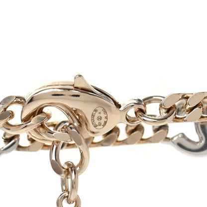 Chanel Crystal Chain CC Choker Gold Silver 3 of 4