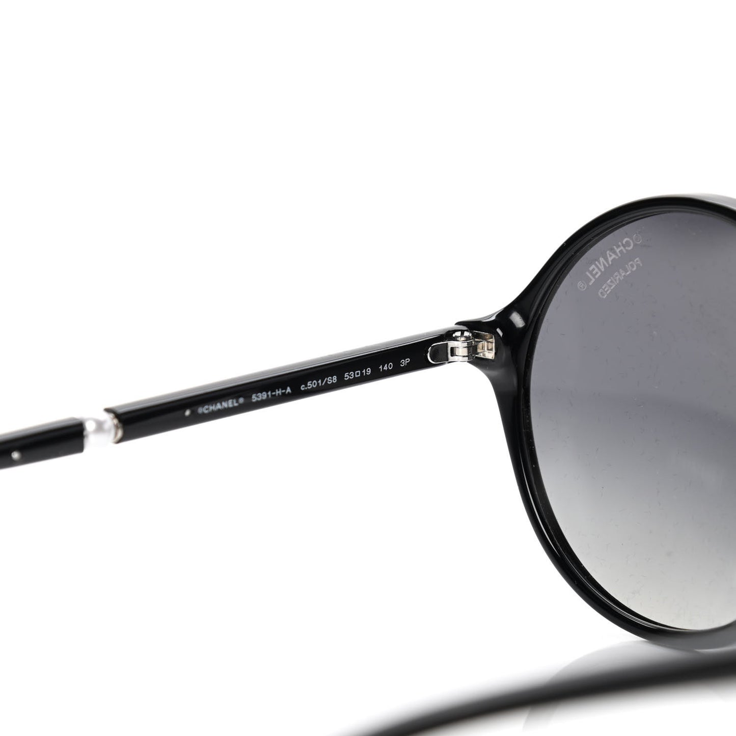 Acetate Pearl Round Sunglasses 5391 H A Black