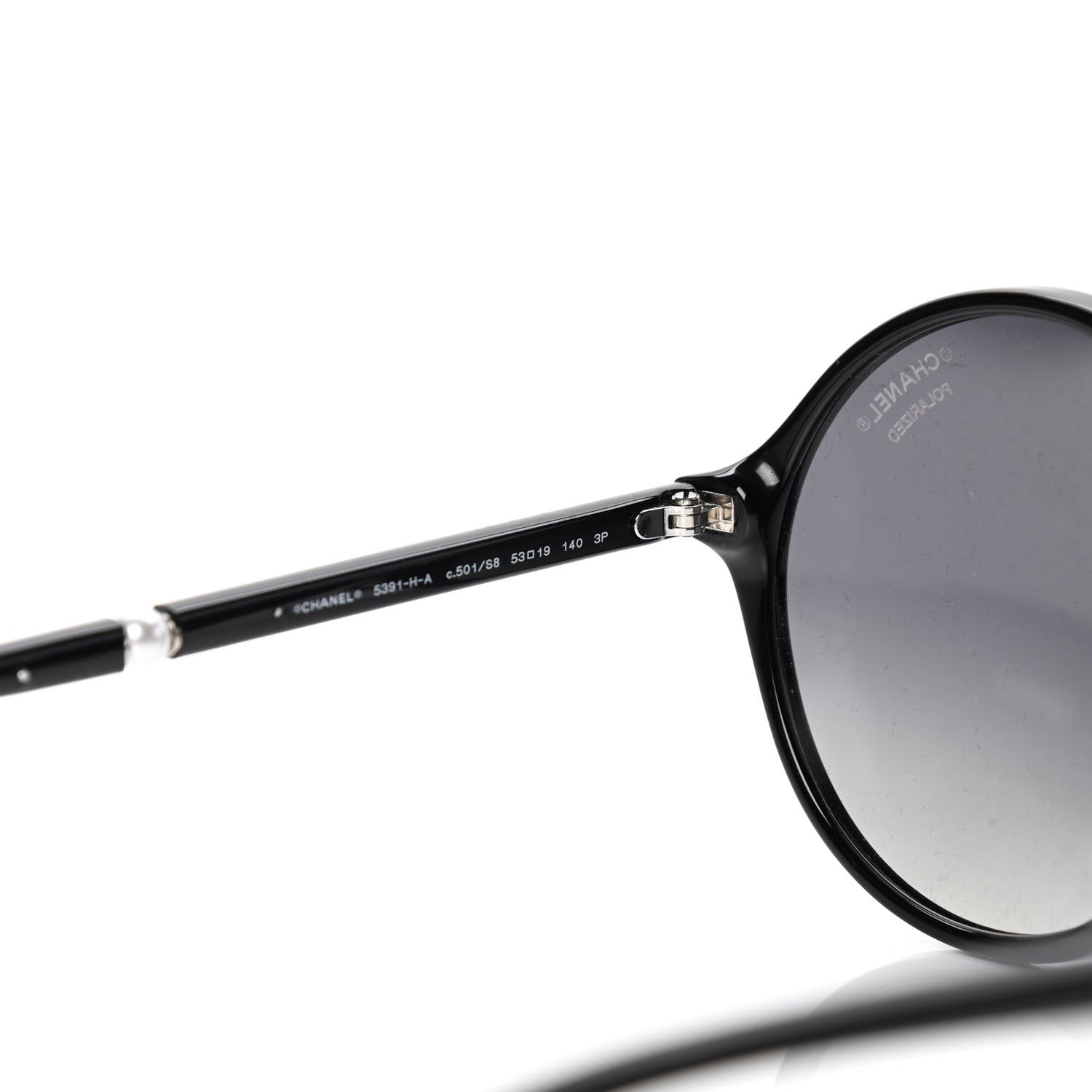 Chanel Acetate Pearl Round Sunglasses 5391 H A Black 6 of 6