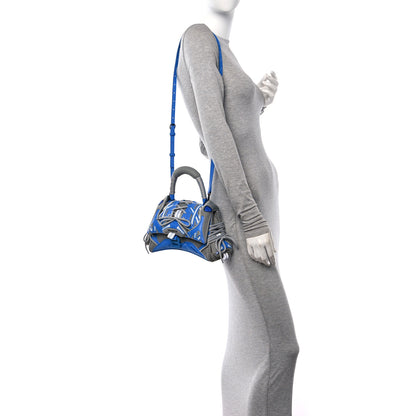Balenciaga Faux Calfskin Fabric Small Sneakerhead Top Handle Bag Blue Grey 2 of 11