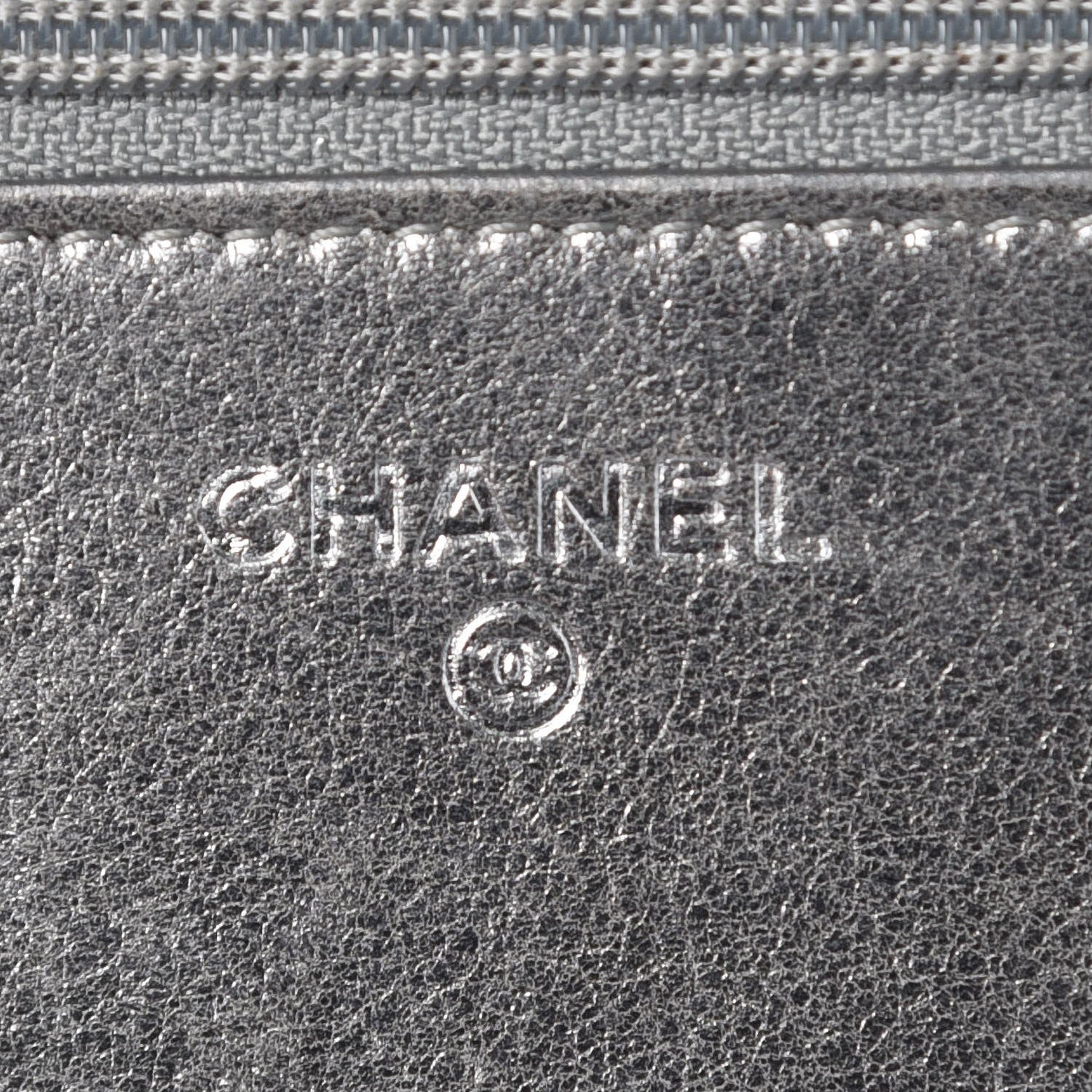 Chanel Metallic Calfskin Quilted Boy Wallet On Chain WOC Silver 6 of 10