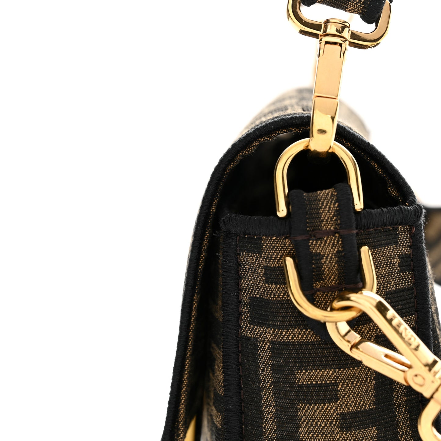 Fabric Jacquard FF 1974 Medium Baguette Tobacco Moro Black