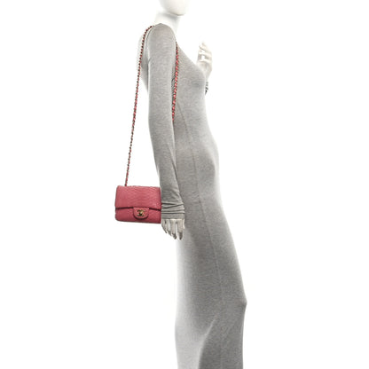 Chanel Snakeskin Mini Rectangular Flap Dark Pink 2 of 10