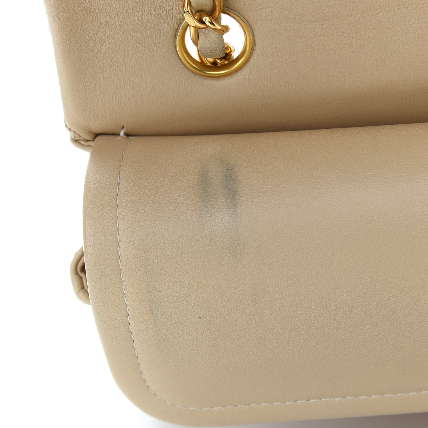 Chanel Lambskin Quilted Medium Double Flap Beige 12 of 12