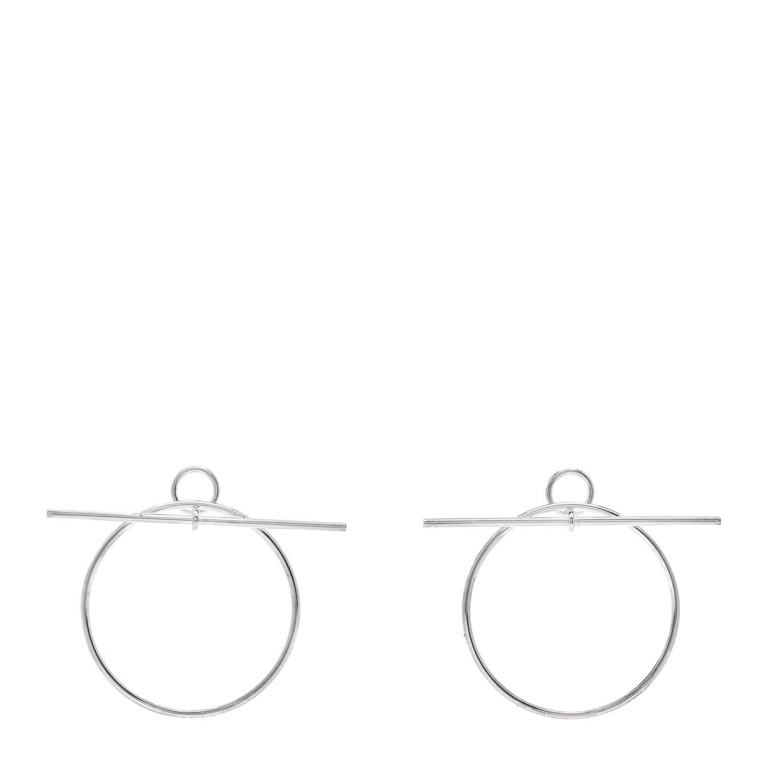 Hermes Sterling Silver MM Loop Earrings 1 of 4