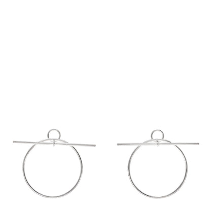 Hermes Sterling Silver MM Loop Earrings 1 of 4