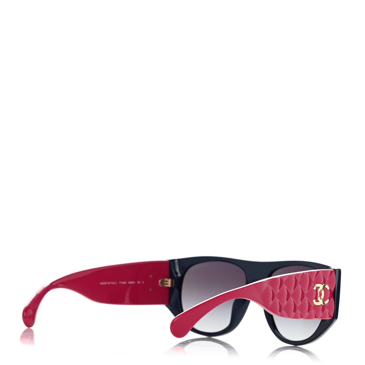 Acetate Quilted CC Pilot Sunglasses 71465 Pink Black