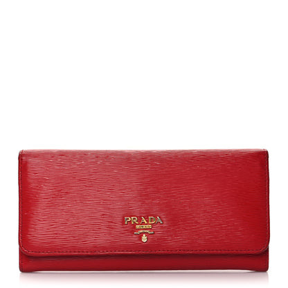 Prada Vitello Move Continental Flap Wallet Lacca 1 of 11