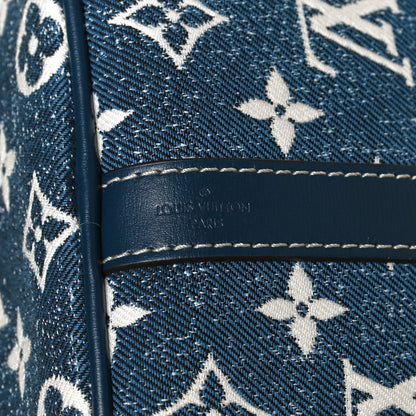 Louis Vuitton Monogram Jacquard Denim Speedy Bandouliere 25 Bleu 7 of 11