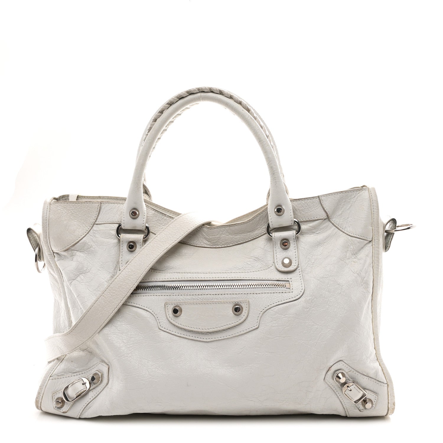 Balenciaga Agneau Arena Silver Hardware Medium Le City Optic White 1 of 13