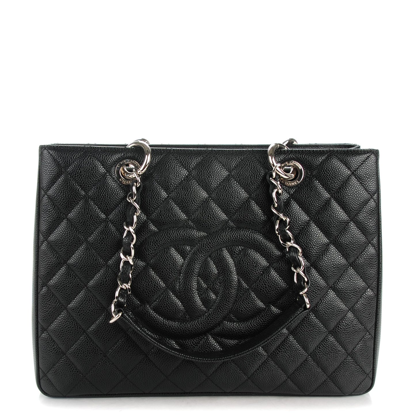 Caviar Quilted Grand Shopping Tote GST Black