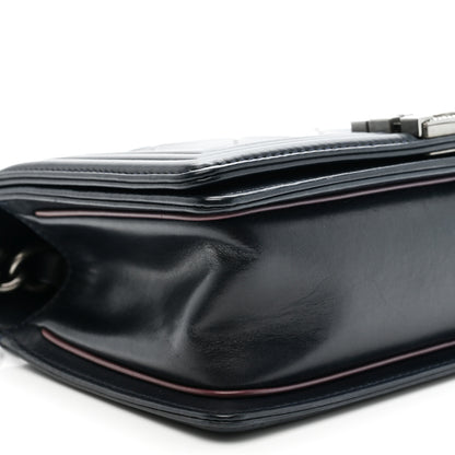 Chanel Calfskin Embossed Medium Paris Salzburg Boy Flap Navy 9 of 10