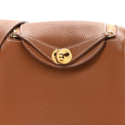 Hermes Taurillon Clemence Mini Lindy 20 Gold 8 of 11