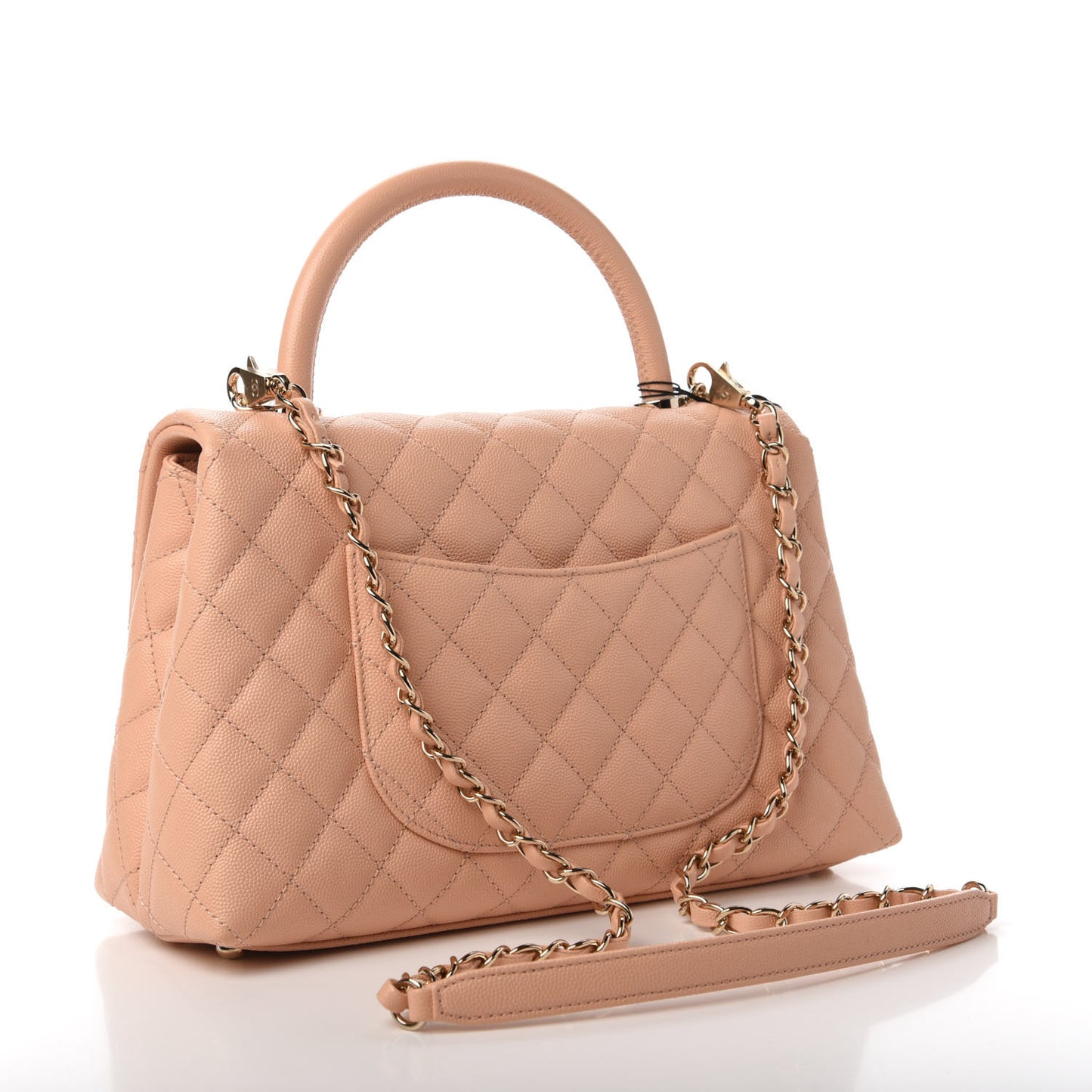 Caviar Quilted Small Coco Handle Flap Light Pink