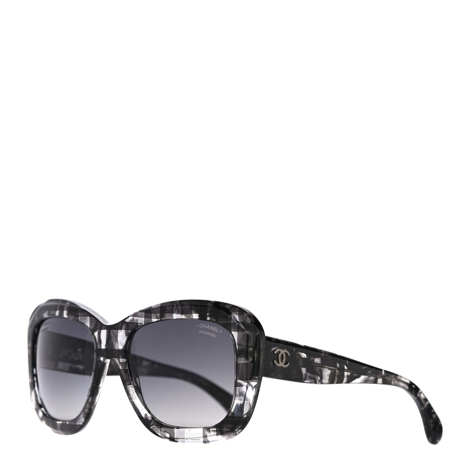 Chanel Acetate Square Plaid Frame Sunglasses 5324 Grey 1 of 7