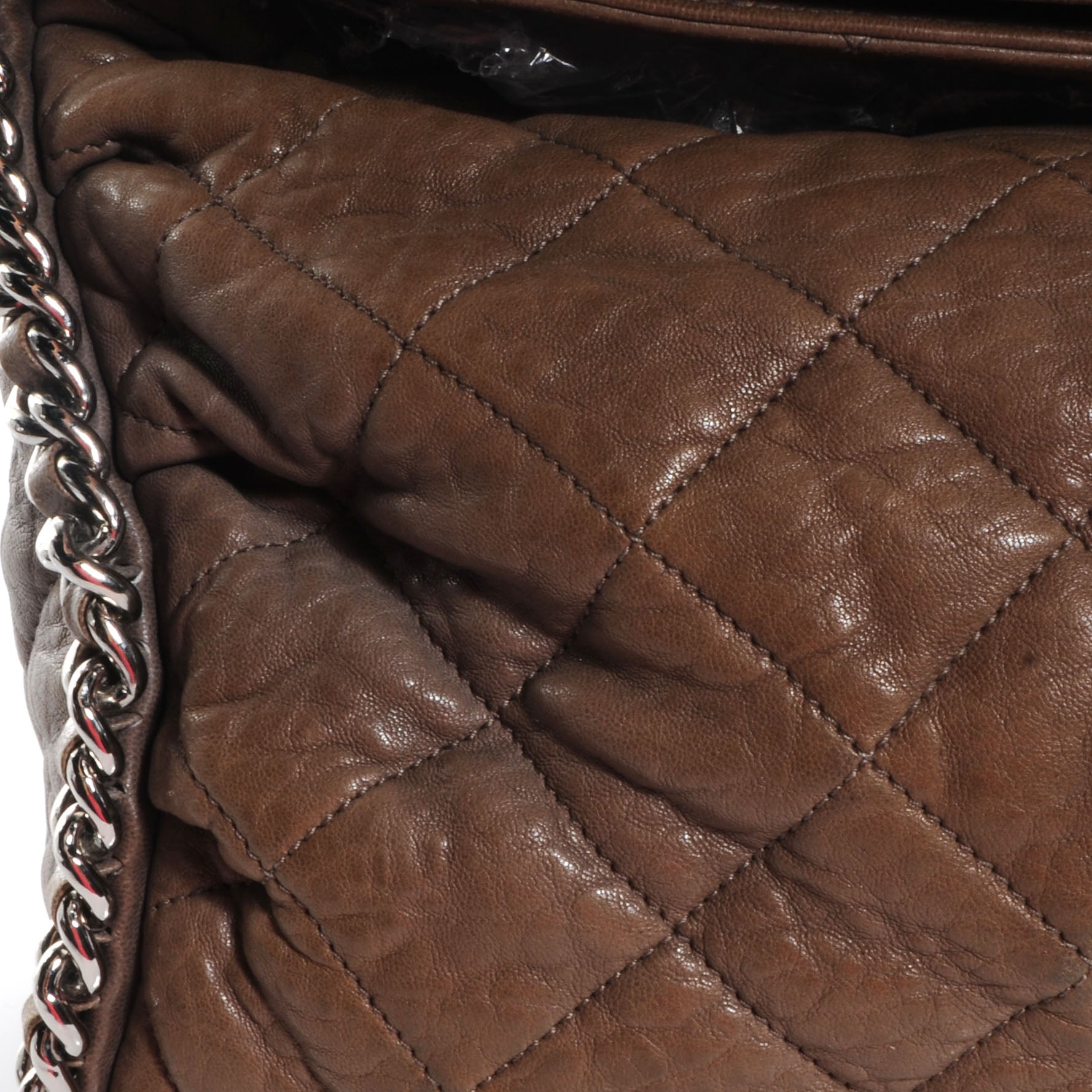 Chanel Washed Lambskin Chain Around Hobo Brown 9 of 9