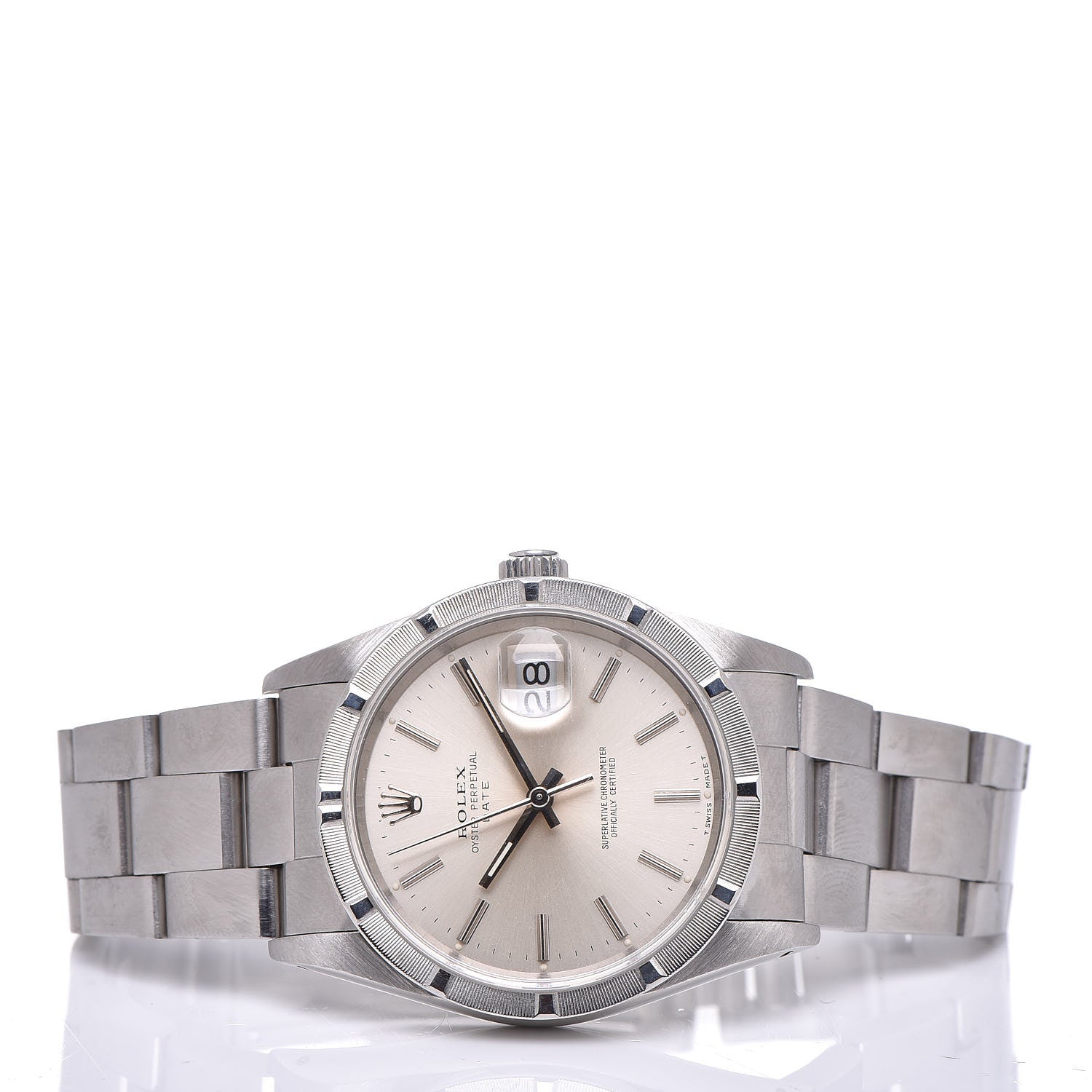 Rolex Stainless Steel 34mm Oyster Perpetual Date Watch Silver 15210 3 of 6
