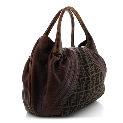 Fendi Zucca Nappa Nuvolata Vitello Tortuga Spy Tobacco Moro 3 of 10
