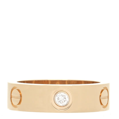 Cartier 18K Yellow Gold 3 Diamond 5.5mm LOVE Ring 52 6 1 of 4