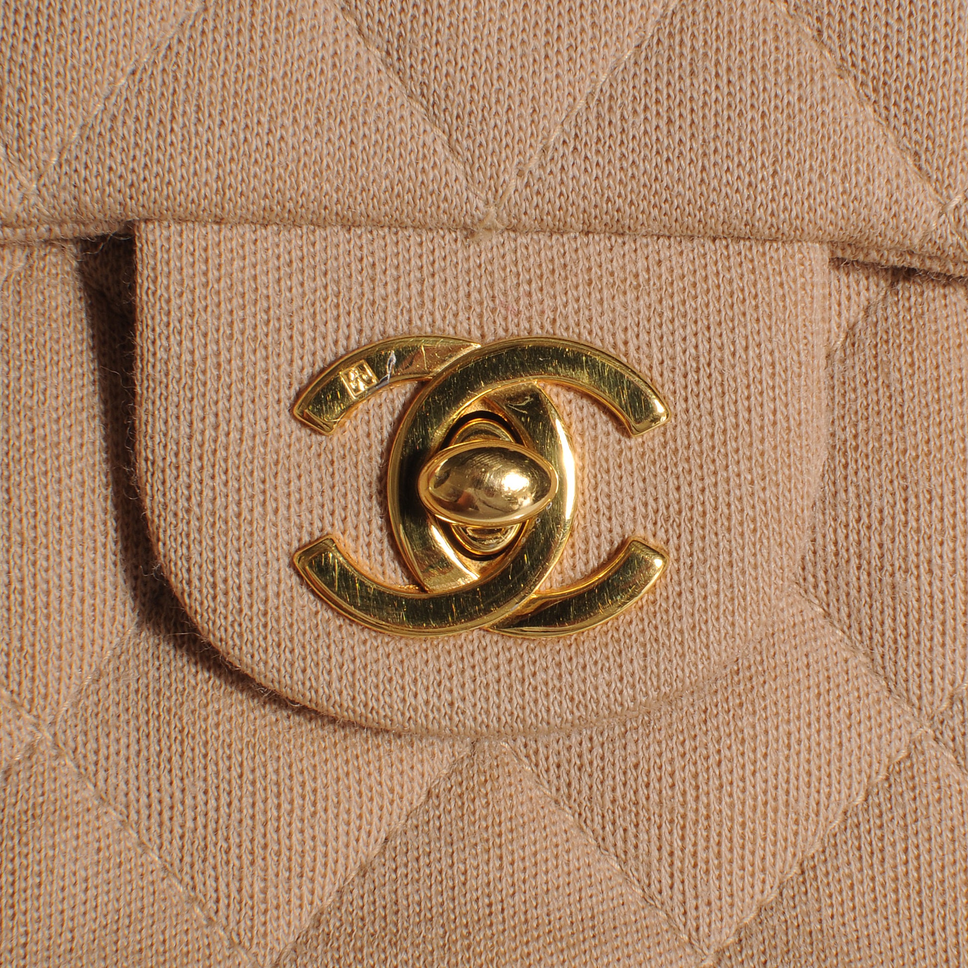 Chanel Jersey Quilted Mini Flap Beige 5 of 10