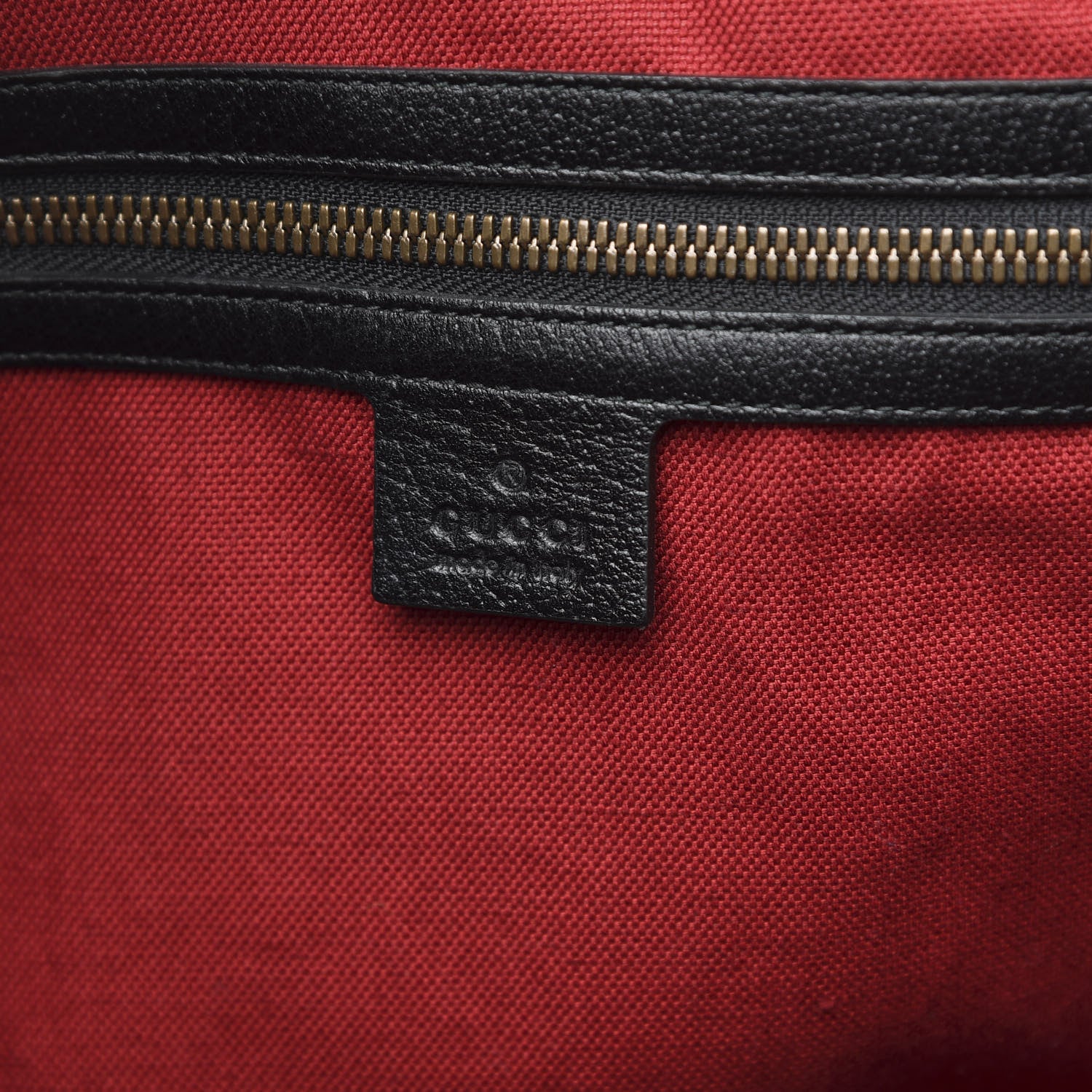 Gucci Textured Dollar Calfskin Web Tote Black 6 of 11