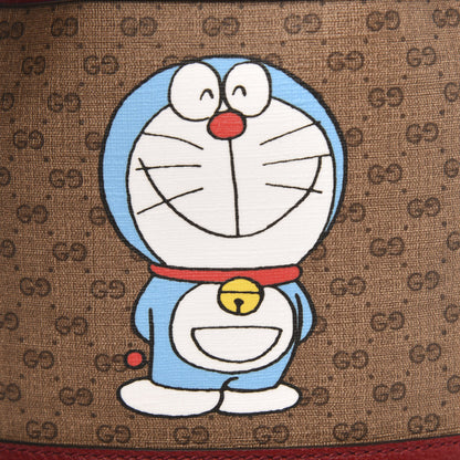Gucci X DORAEMON Mini Vintage GG Supreme Monogram Textured Dollar Calfskin Mini Bucket Bag Beige Ebony Multicolor New Cherry Red 11 of 12