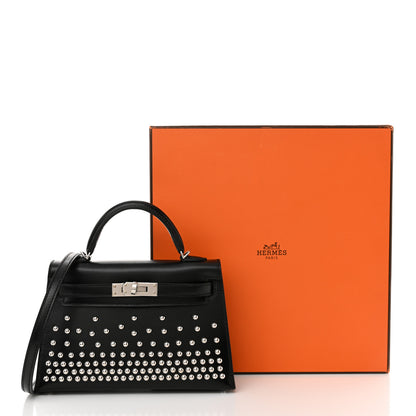 Hermes Box Studded Clouté Mini Kelly Sellier 20 Black 11 of 11