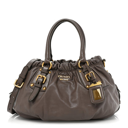 Prada Vitello Soft Calfskin Shopping Satchel Bambu 1 of 10