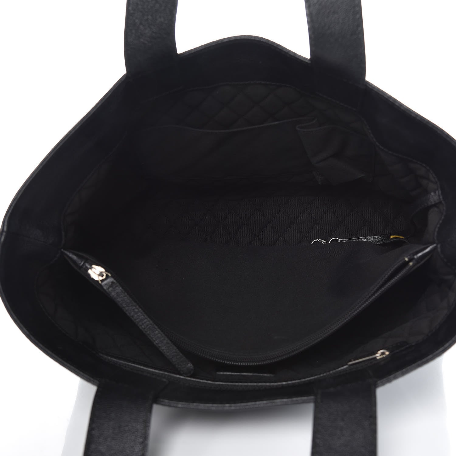 Chanel Goatskin Perforated Large CC Tote Black 5 of 11