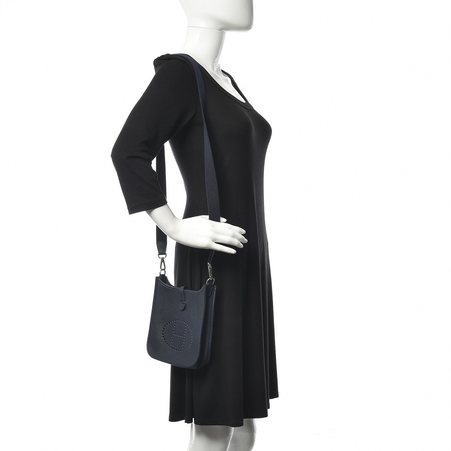 Hermes Taurillon Clemence Amazone Evelyne TPM Bleu Nuit Bleu Indigo 2 of 10