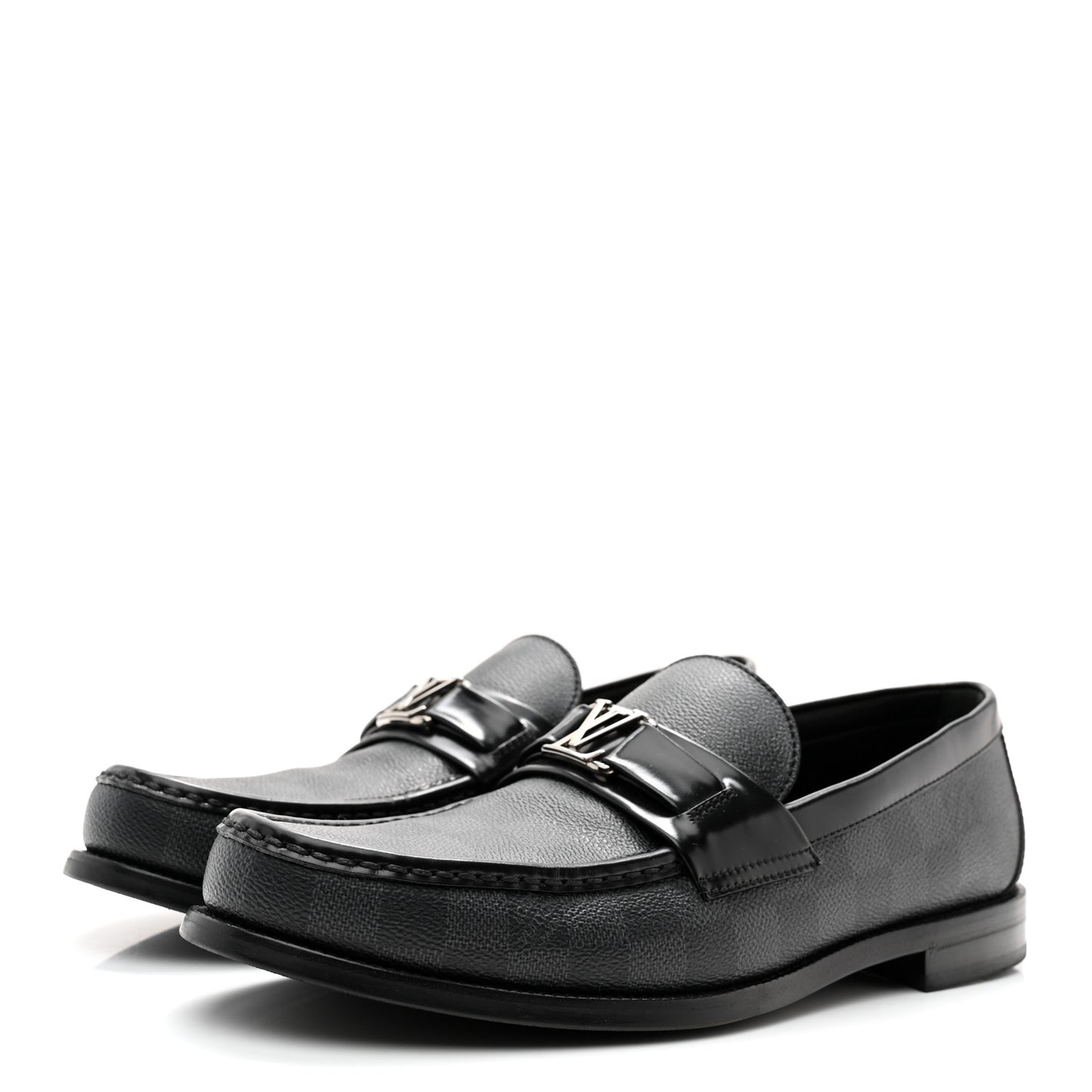 Damier Graphite Calfskin Mens Major Loafers 8