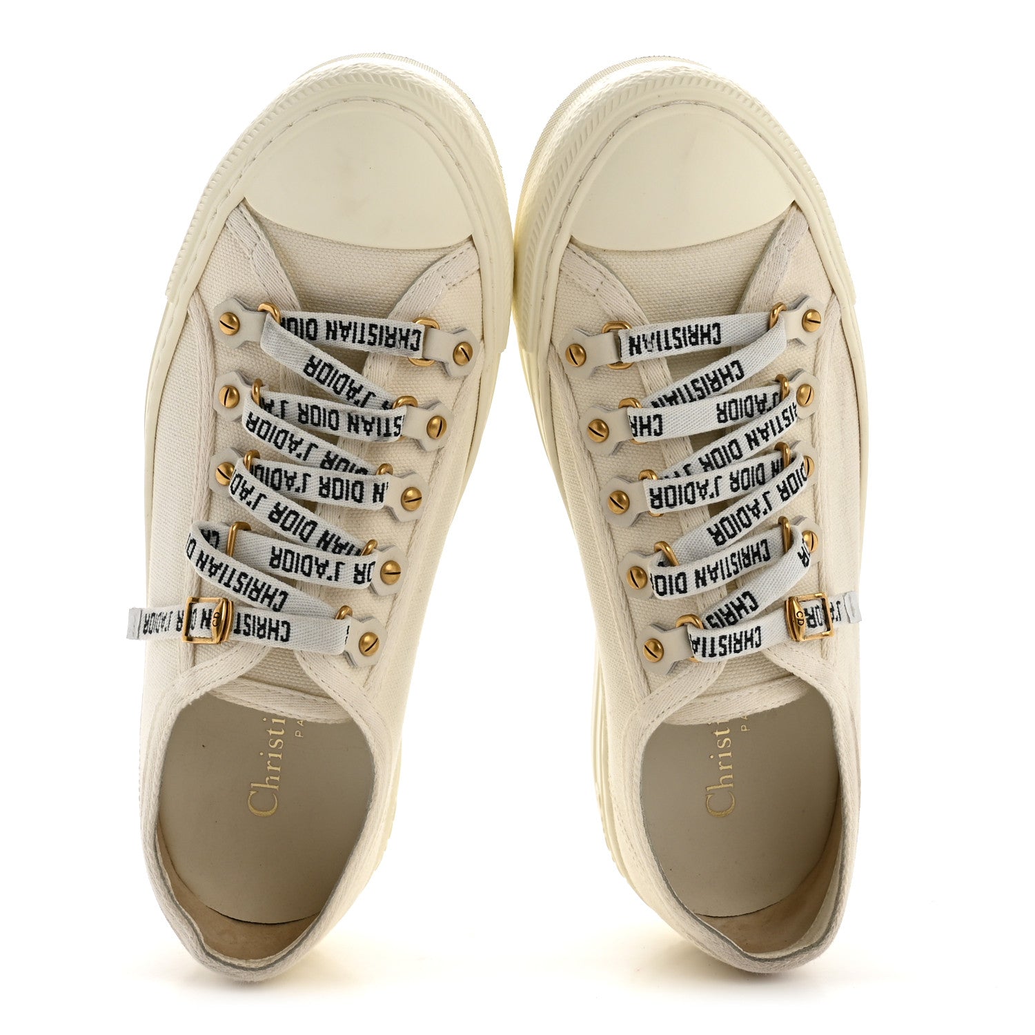 Christian Dior Canvas Walk'N'Dior Low Top Sneakers 36.5 White 2 of 9