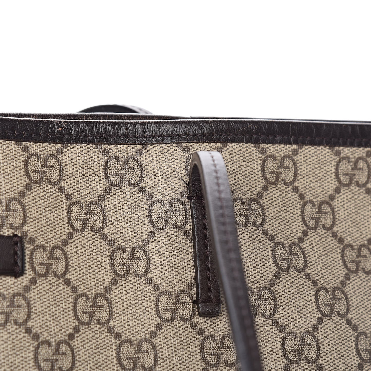 GG Supreme Monogram Medium Zippered Tote Dark Brown