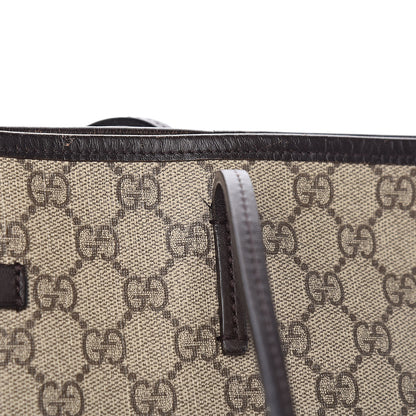 Gucci GG Supreme Monogram Medium Zippered Tote Dark Brown 18 of 19