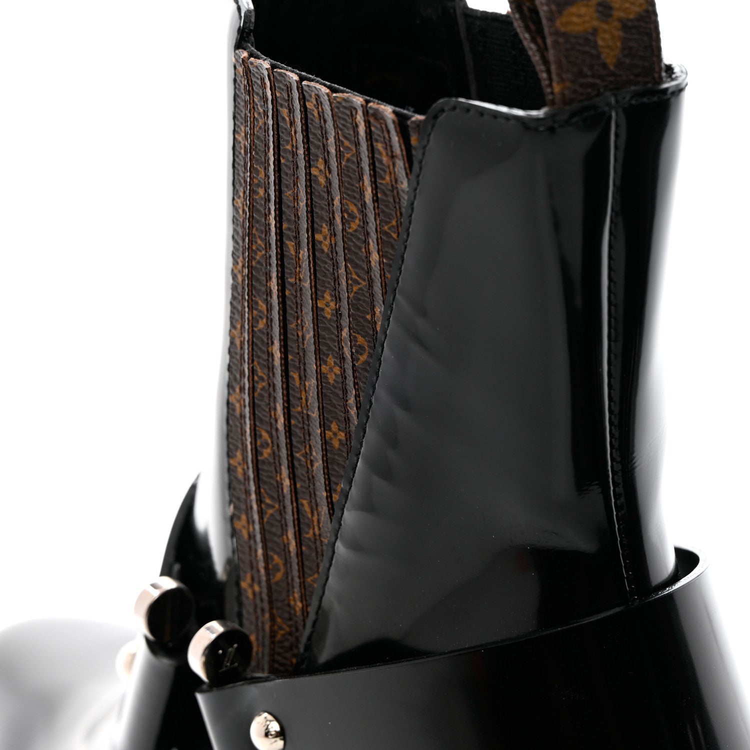 Louis Vuitton Calfskin Monogram Rhapsody Ankle Boots 38.5 Black 9 of 18
