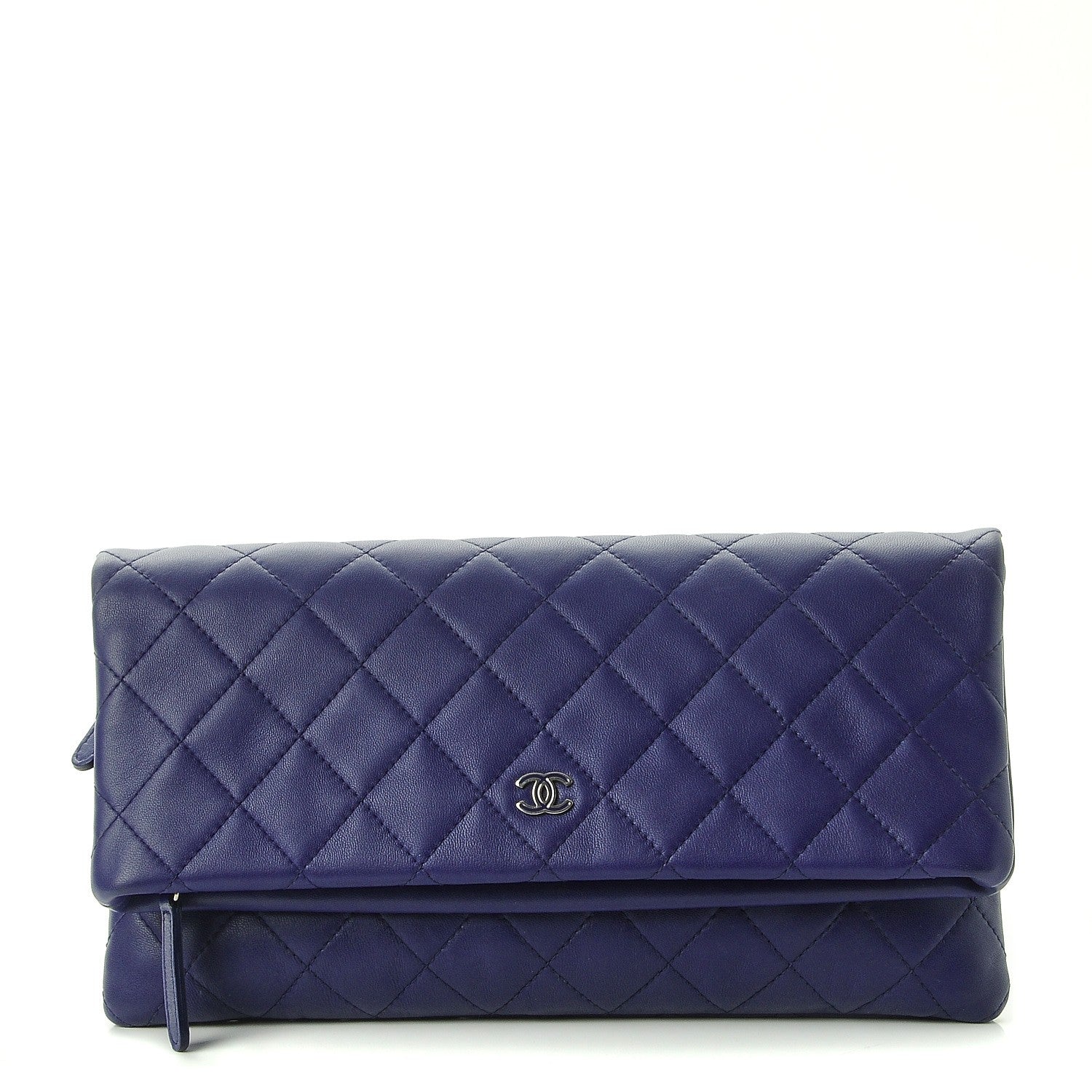 Chanel Lambskin Quilted CC Beauty Clutch Blue 1 of 8