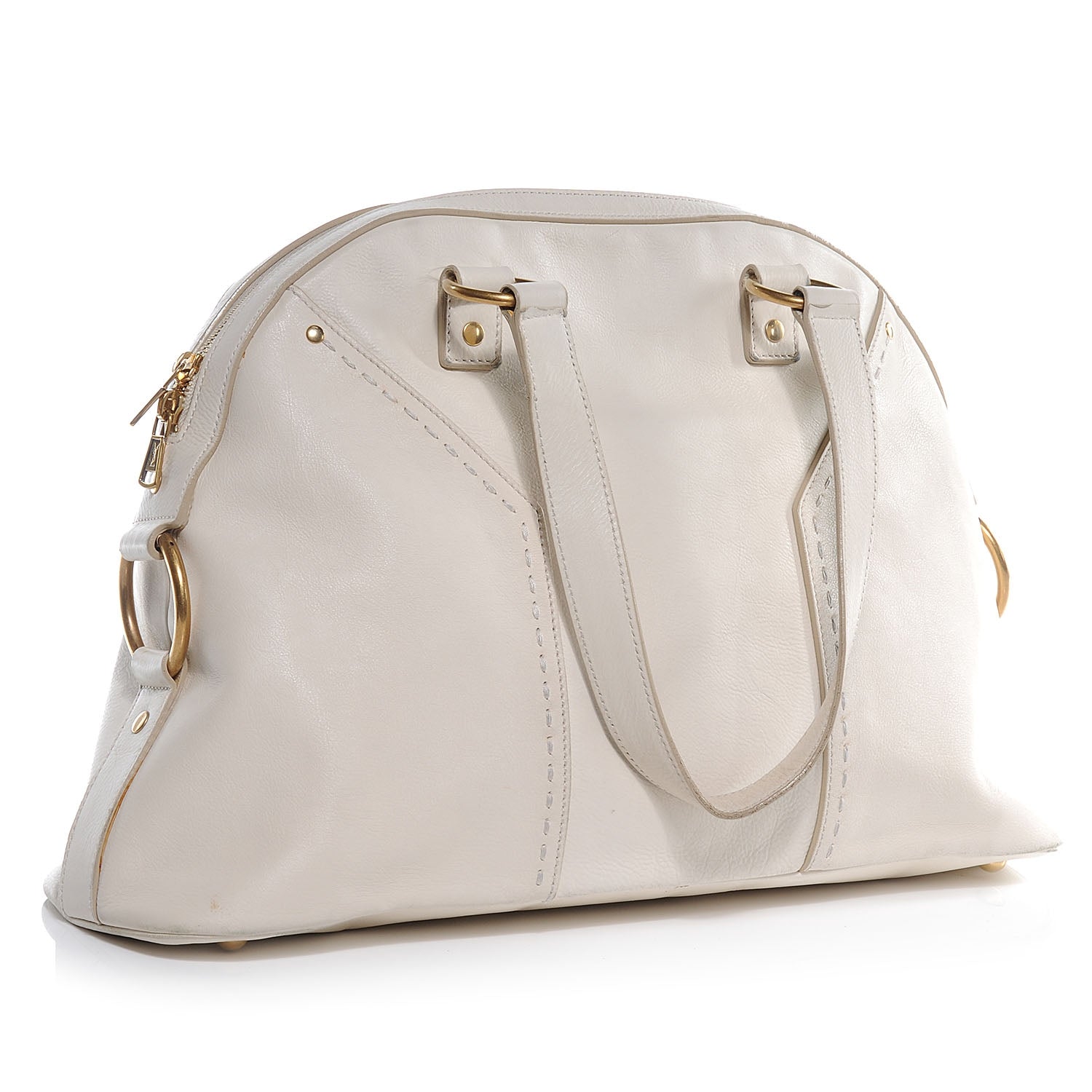 Saint Laurent Leather Large Muse Ivory 3 of 11