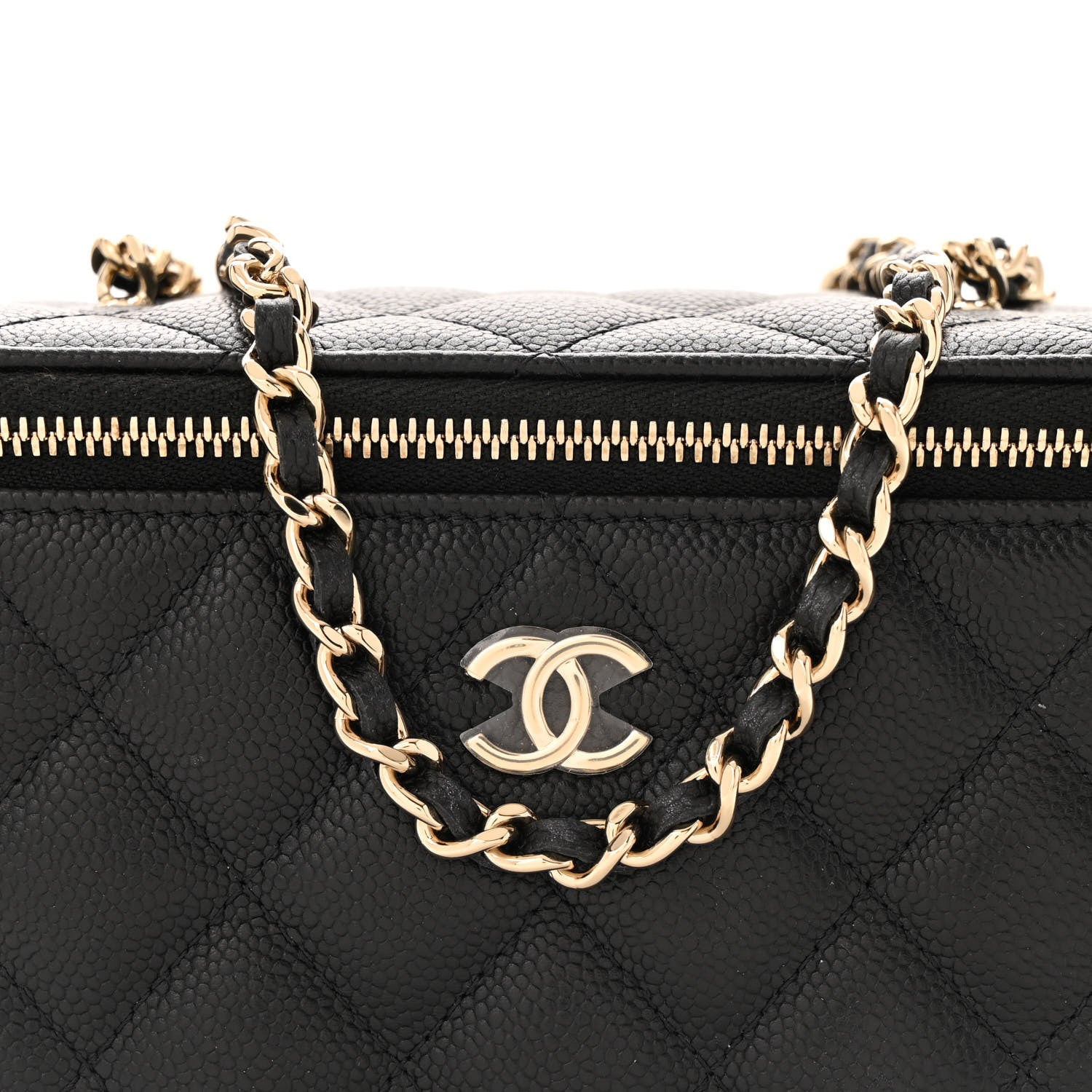 Chanel Caviar Quilted Small Tiny CC Vanity Case With Chain Black 8 of 15