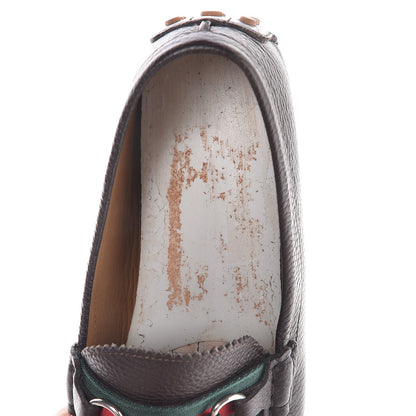 Gucci Calfskin Web Mens Horsebit Driver Loafers 9.5 Cocoa 10 of 13