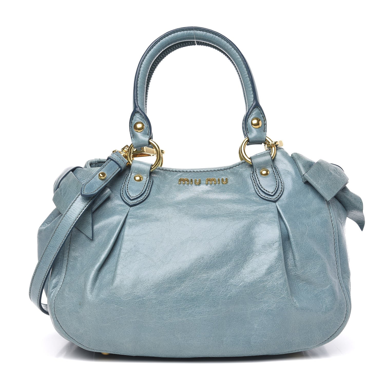 Miu Miu Vitello Shine Tote Mare 1 of 13