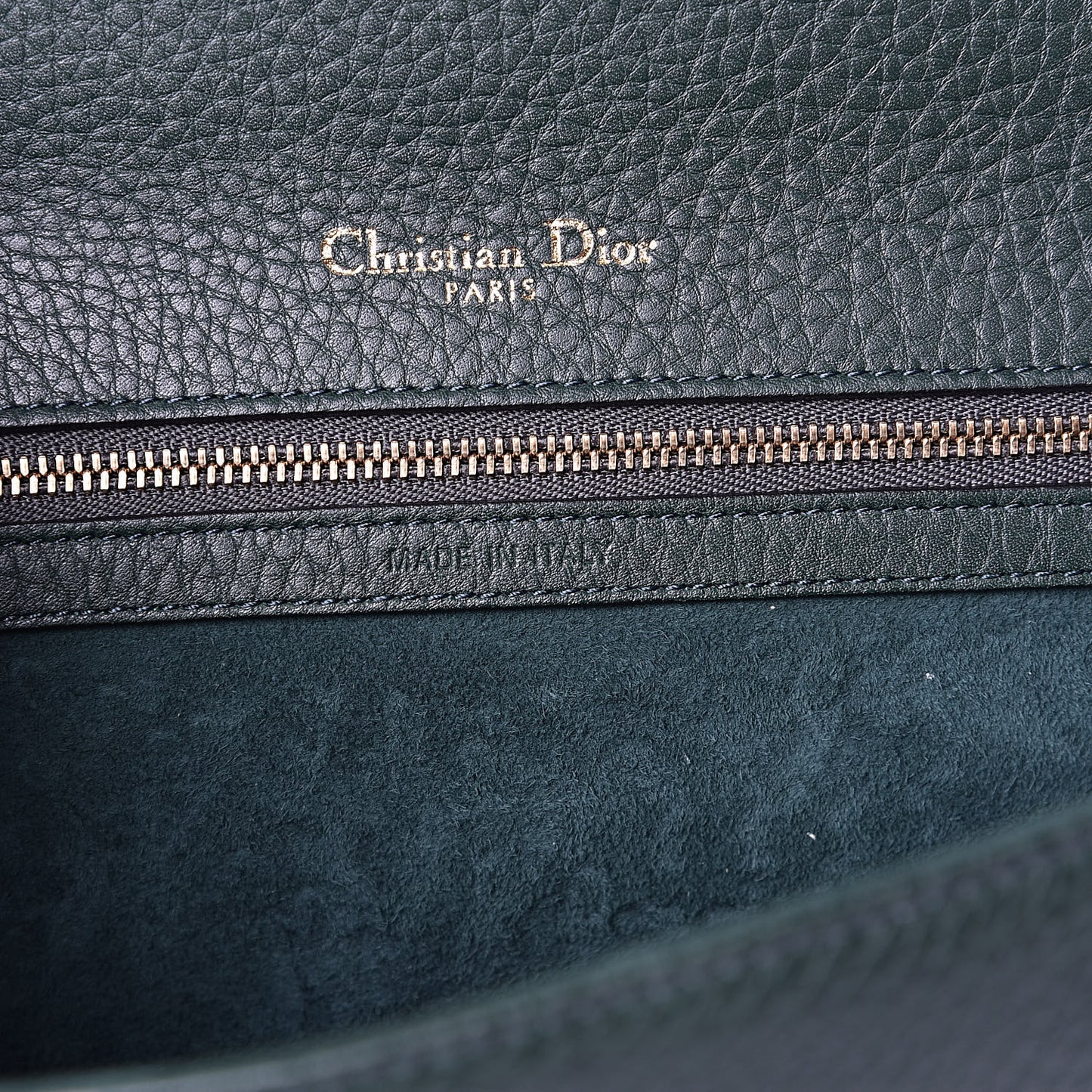 Grained Calfskin Medium Diorama Flap Bag Green