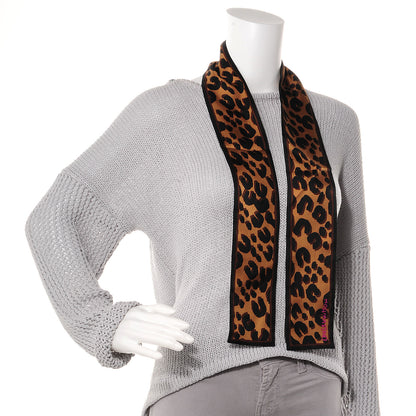 Louis Vuitton Silk Leopard Bandeau Scarf Marron 2 of 5
